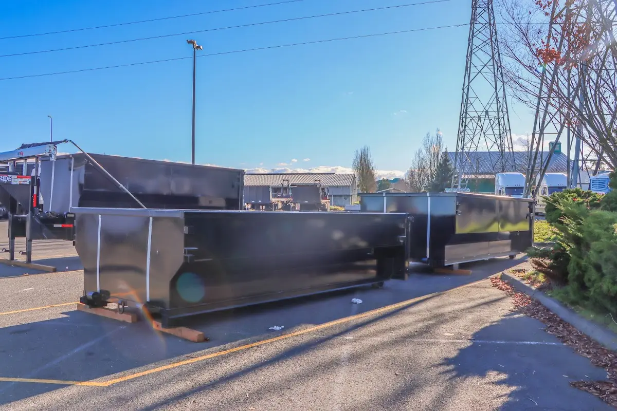 Roll-off dumpster ready for waste disposal at job site for 40 Yard Dumpster Rental in Silver City